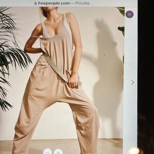 Free People Tan Jumpsuit
